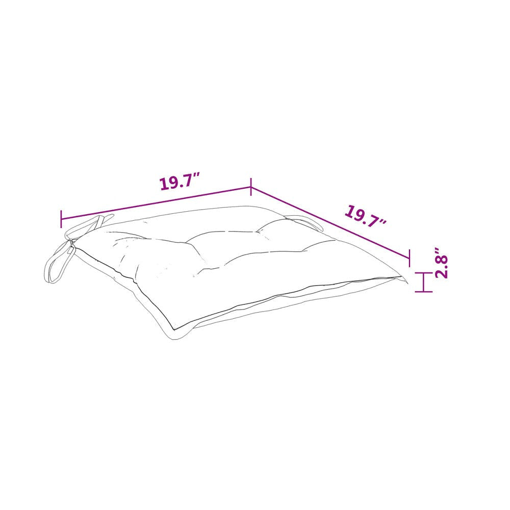 Kia Outdoor Cushion for Chair Set of 4 Square 20x20 Gray Fabric BM325568