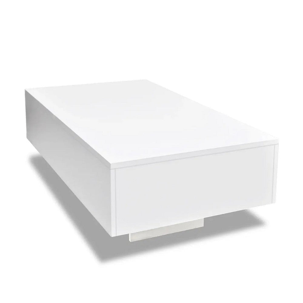 Coffee Table High Gloss White 33’’ Rectangular Modern Platform BM325569