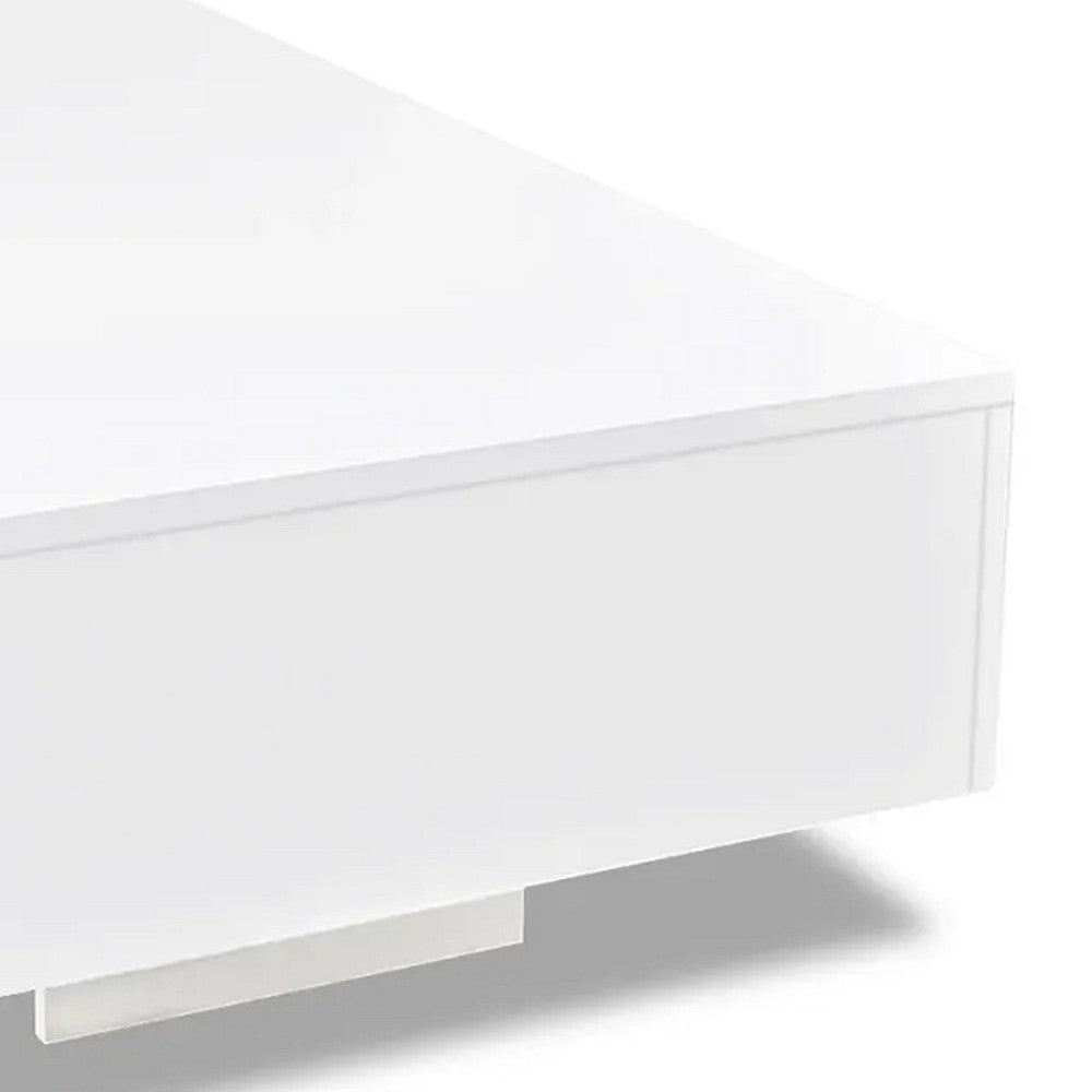 Coffee Table High Gloss White 33’’ Rectangular Modern Platform BM325569