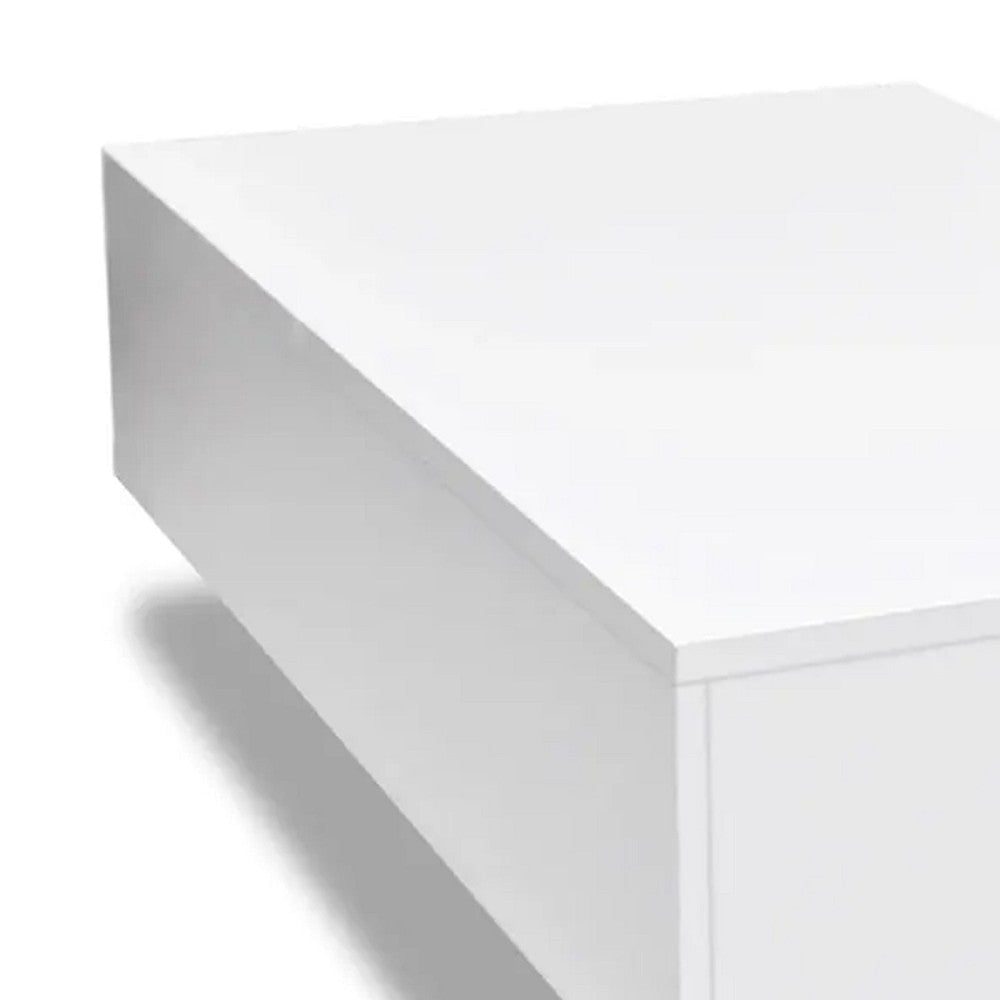 Coffee Table High Gloss White 33’’ Rectangular Modern Platform BM325569