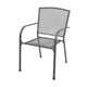 5pc Outdoor Dining Table Set 4 Stackable Armchairs Gray Steel Metal BM325571