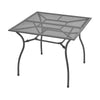 5pc Outdoor Dining Table Set 4 Stackable Armchairs Gray Steel Metal BM325571