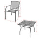 5pc Outdoor Dining Table Set 4 Stackable Armchairs Gray Steel Metal BM325571