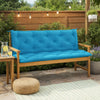 Claire Outdoor Cushion for Bench, 59" Button Tufted Light Blue Fabric
