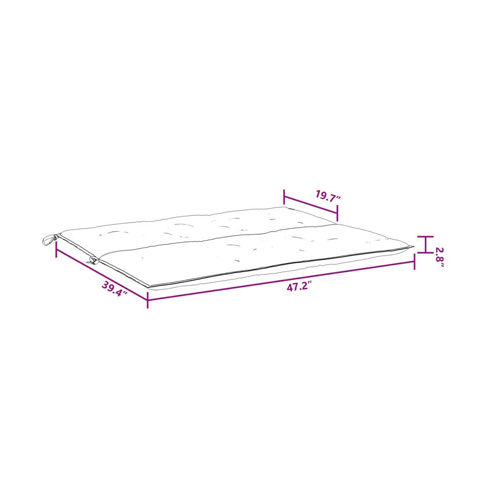 Claire Outdoor Cushion for Bench 47’’ Button Tufted Light Blue Fabric