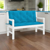 Claire Outdoor Cushion for Bench, 47" Button Tufted Light Blue Fabric