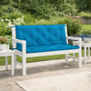 Claire Outdoor Cushion for Bench, 47" Button Tufted Light Blue Fabric