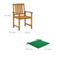 Blaire Outdoor Chair Set of 6 Green Fabric Brown Solid Acacia Wood BM325578