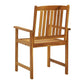 Blaire Outdoor Chair Set of 6 Brown Solid Acacia Wood Slatted Back BM325580