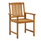 Blaire Outdoor Chair Set of 6, Brown Solid Acacia Wood, Slatted Back