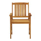 Blaire Outdoor Chair Set of 6 Brown Solid Acacia Wood Slatted Back BM325580