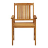 Blaire Outdoor Chair Set of 6 Brown Solid Acacia Wood Slatted Back BM325580