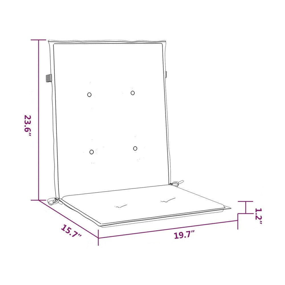 Outdoor Cushion for Chair Set of 6 20x40 Red Tufted Oxford Fabric BM325584