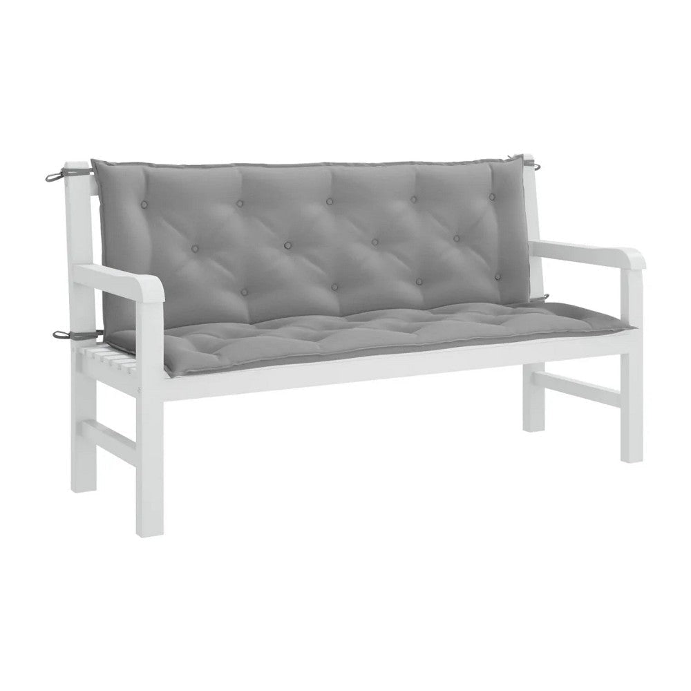 Claire Outdoor Cushion for Bench Gray Button Tufted Fabric 59’’ Wide