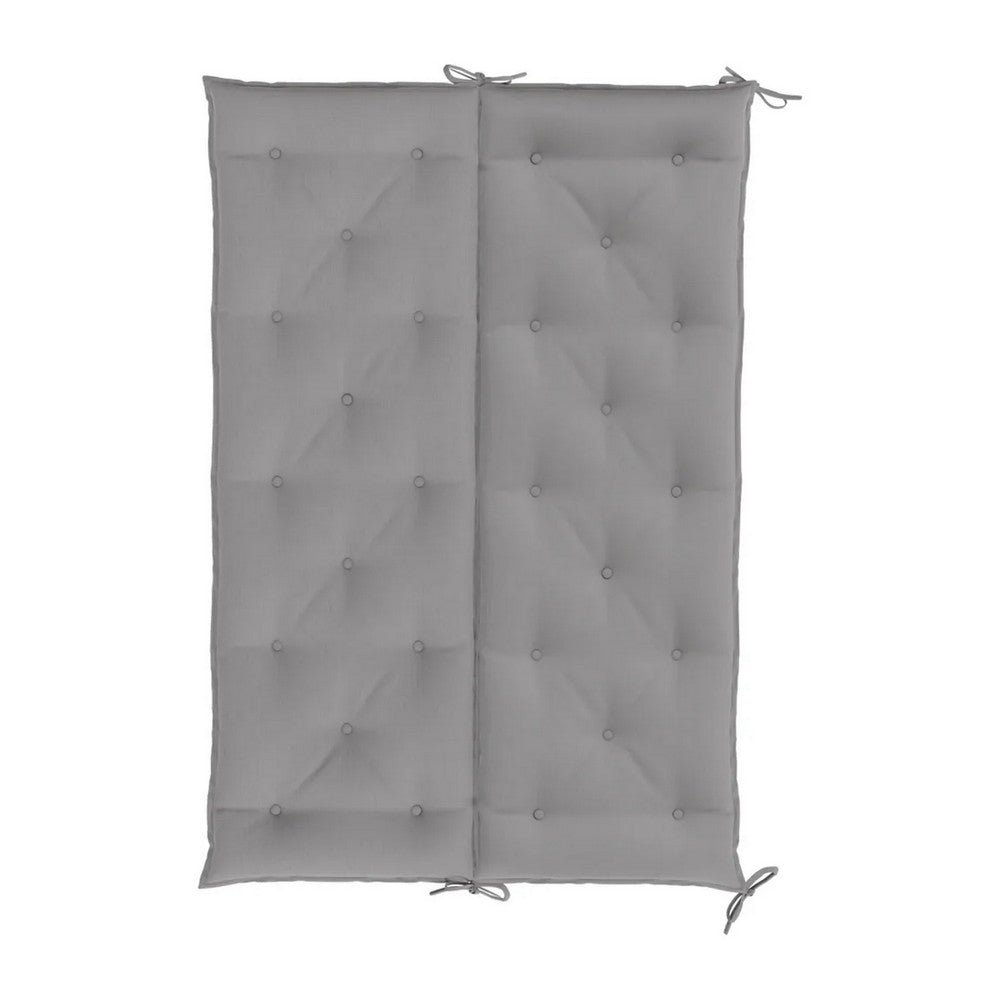 Claire Outdoor Cushion for Bench, Gray Button Tufted Fabric, 59" Wide