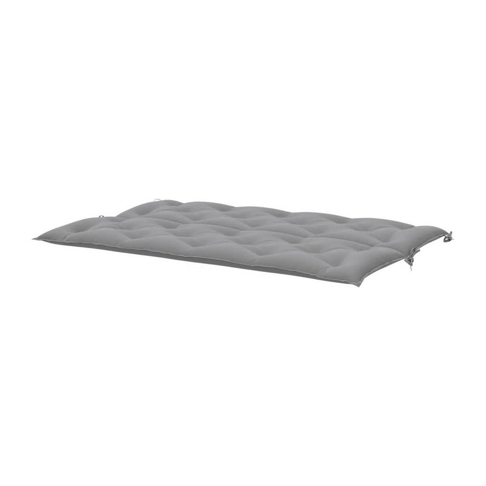 Claire Outdoor Cushion for Bench, Gray Button Tufted Fabric, 59" Wide