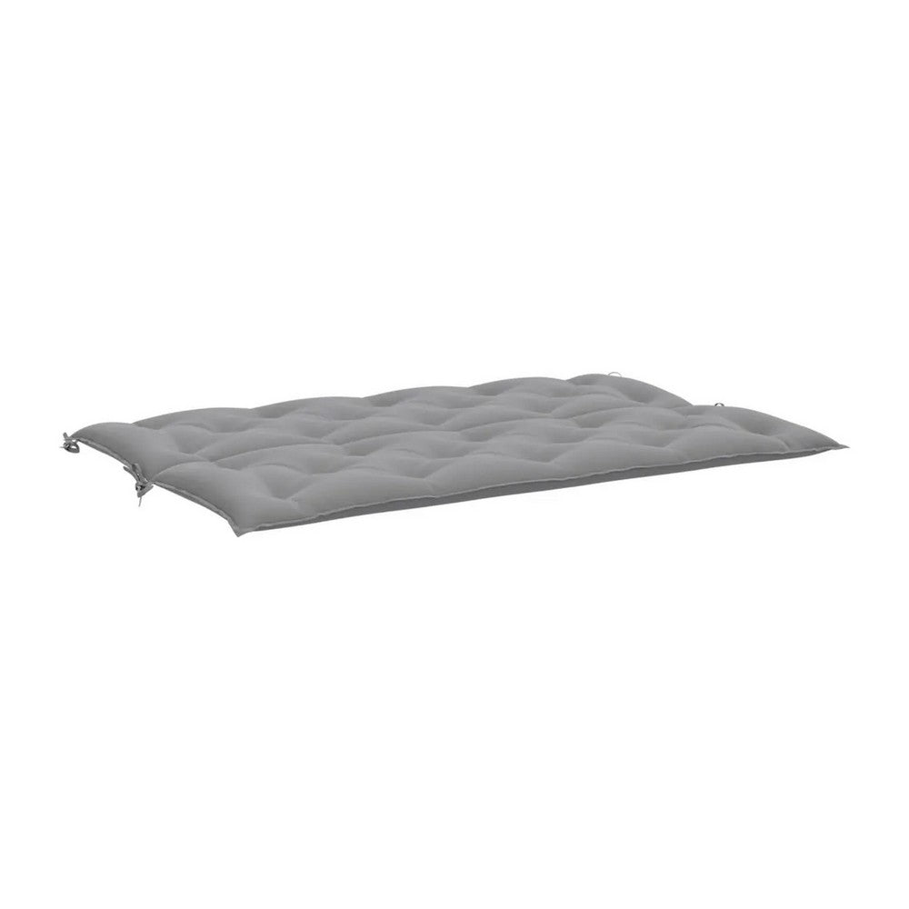 Claire Outdoor Cushion for Bench, Gray Button Tufted Fabric, 59" Wide