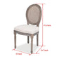 Outdoor Dining Chair Set of 6 Ivory Fabric Seat Oval Mesh Backrest BM325586