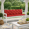 Claire Outdoor Cushion for Bench, Soft Button Tufted Red Fabric, 71"