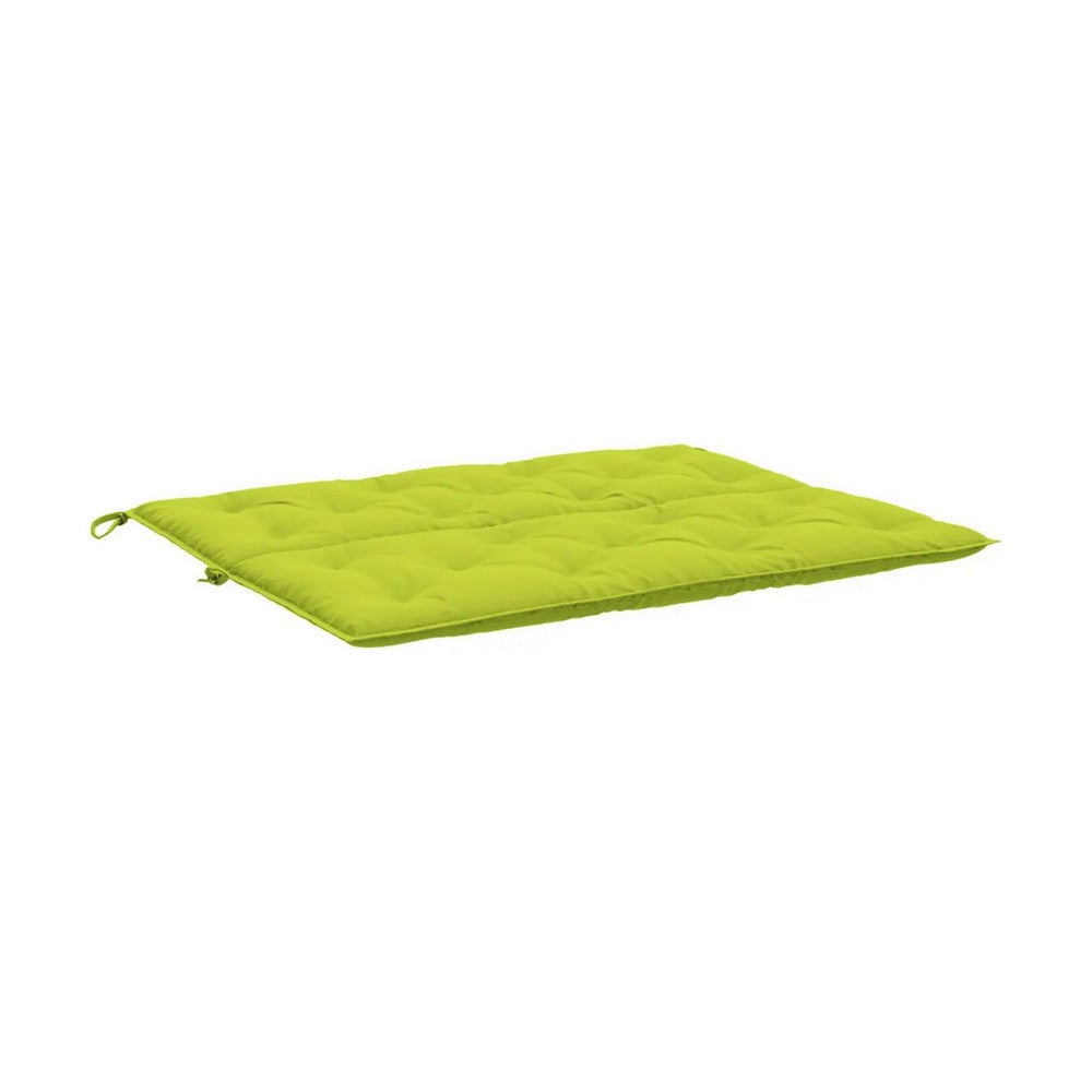 Claire Outdoor Cushion for Bench, Button Tufted Green Fabric, 47" Wide
