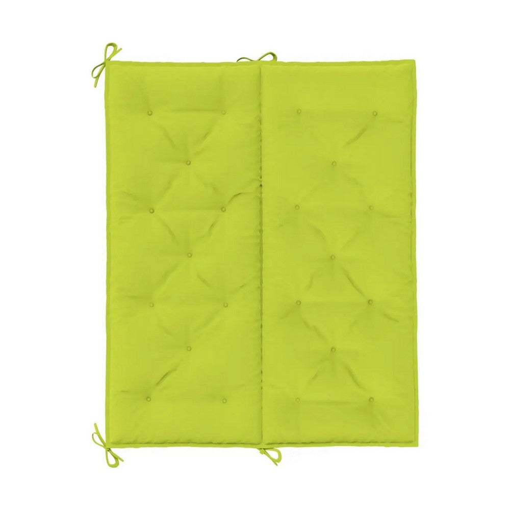 Claire Outdoor Cushion for Bench, Button Tufted Green Fabric, 47" Wide