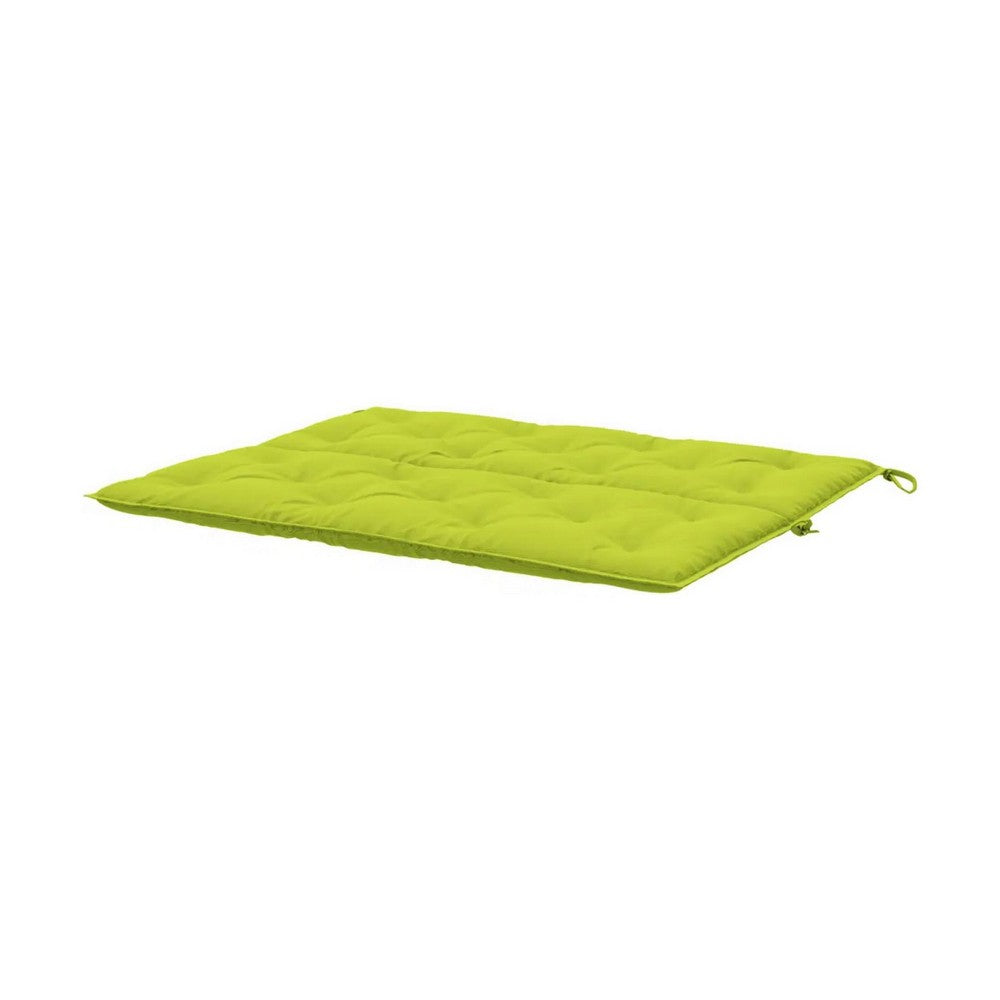Claire Outdoor Cushion for Bench, Button Tufted Green Fabric, 47" Wide