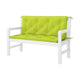 Claire Outdoor Cushion for Bench, Button Tufted Green Fabric, 47" Wide