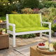 Claire Outdoor Cushion for Bench, Button Tufted Green Fabric, 47" Wide