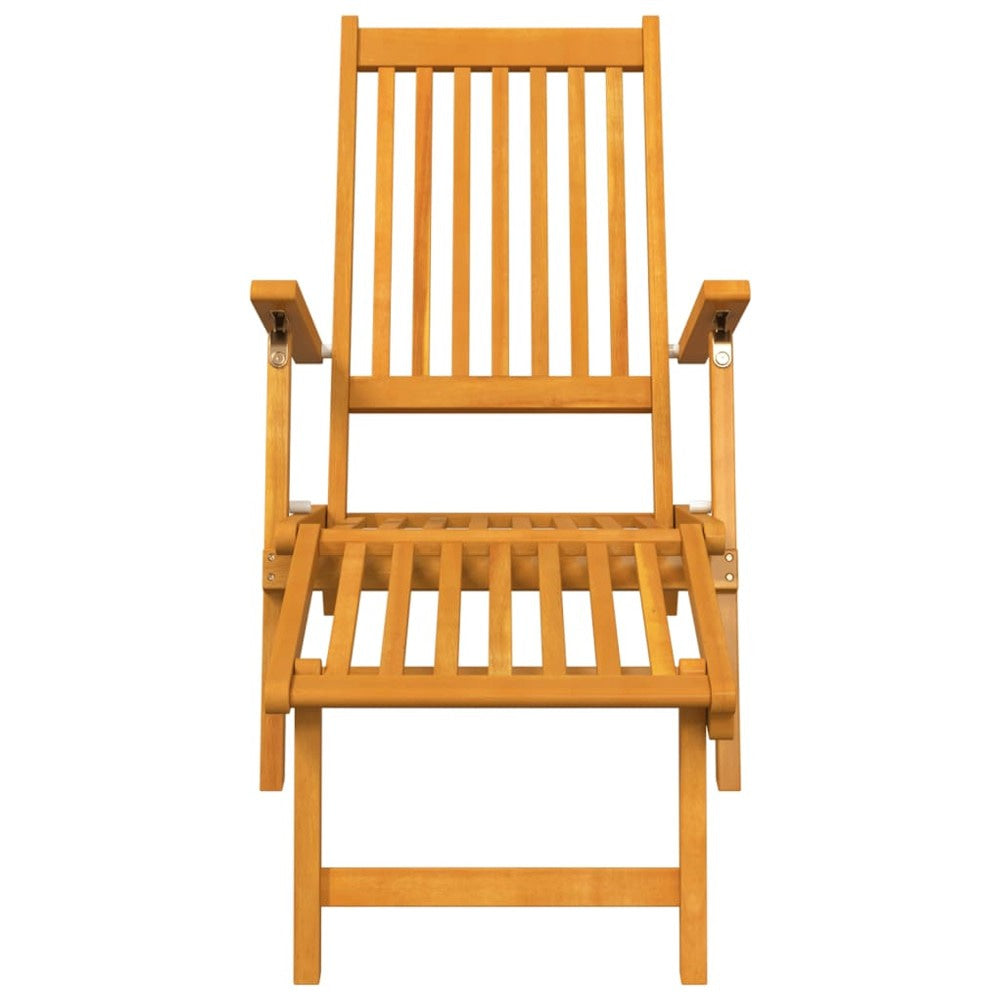 Outdoor Deck Chaise Chair Set of 2 Acacia Wood Adjustable 22’’ BM325591