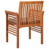 Outdoor Dining Chair Set of 4 Slatted Brown Acacia Wood Gray Fabric BM325592