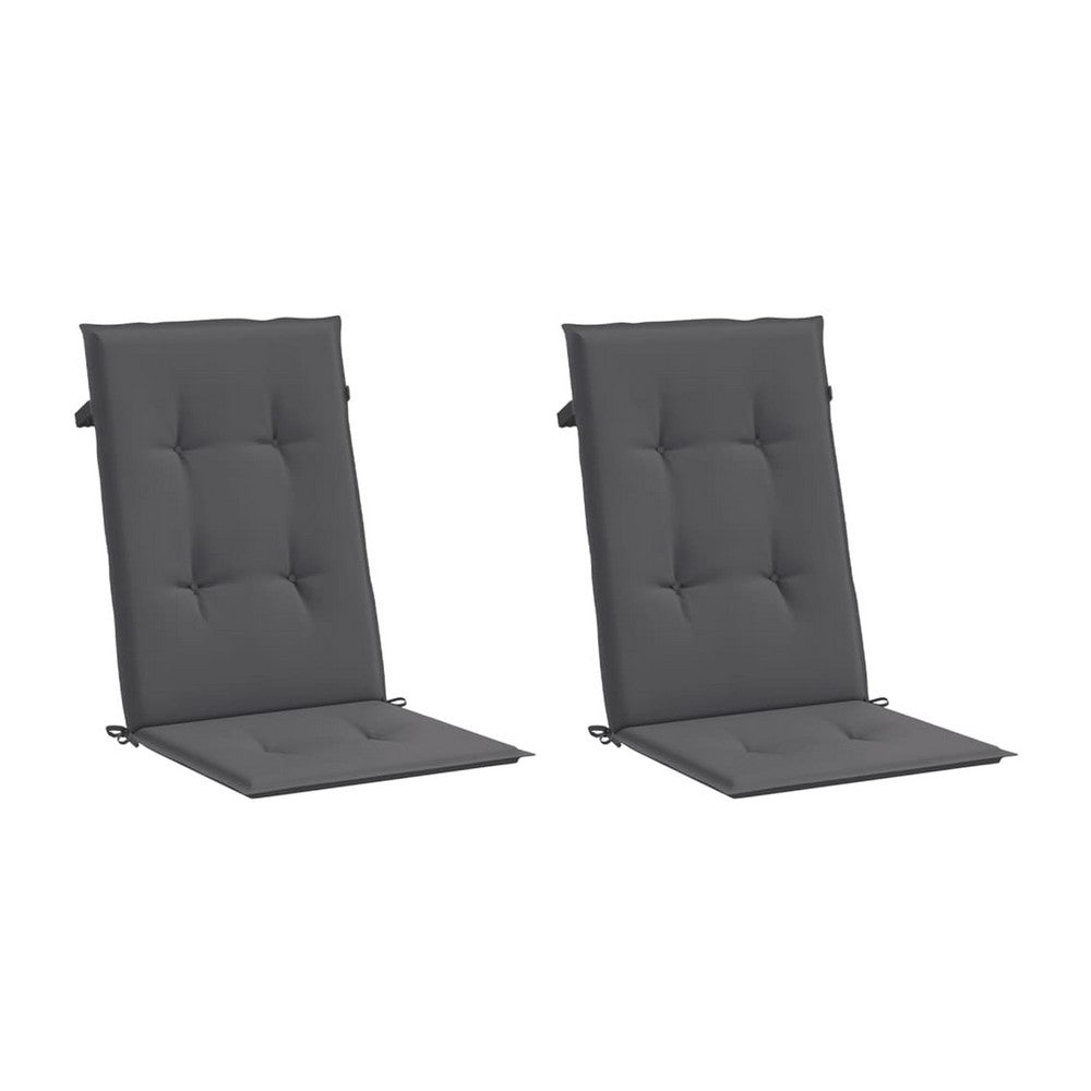 Outdoor Cushions for High Back Chair Set of 2, 47" Dark Gray Fabric
