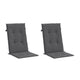 Outdoor Cushions for High Back Chair Set of 2 47’’ Dark Gray Fabric BM325593