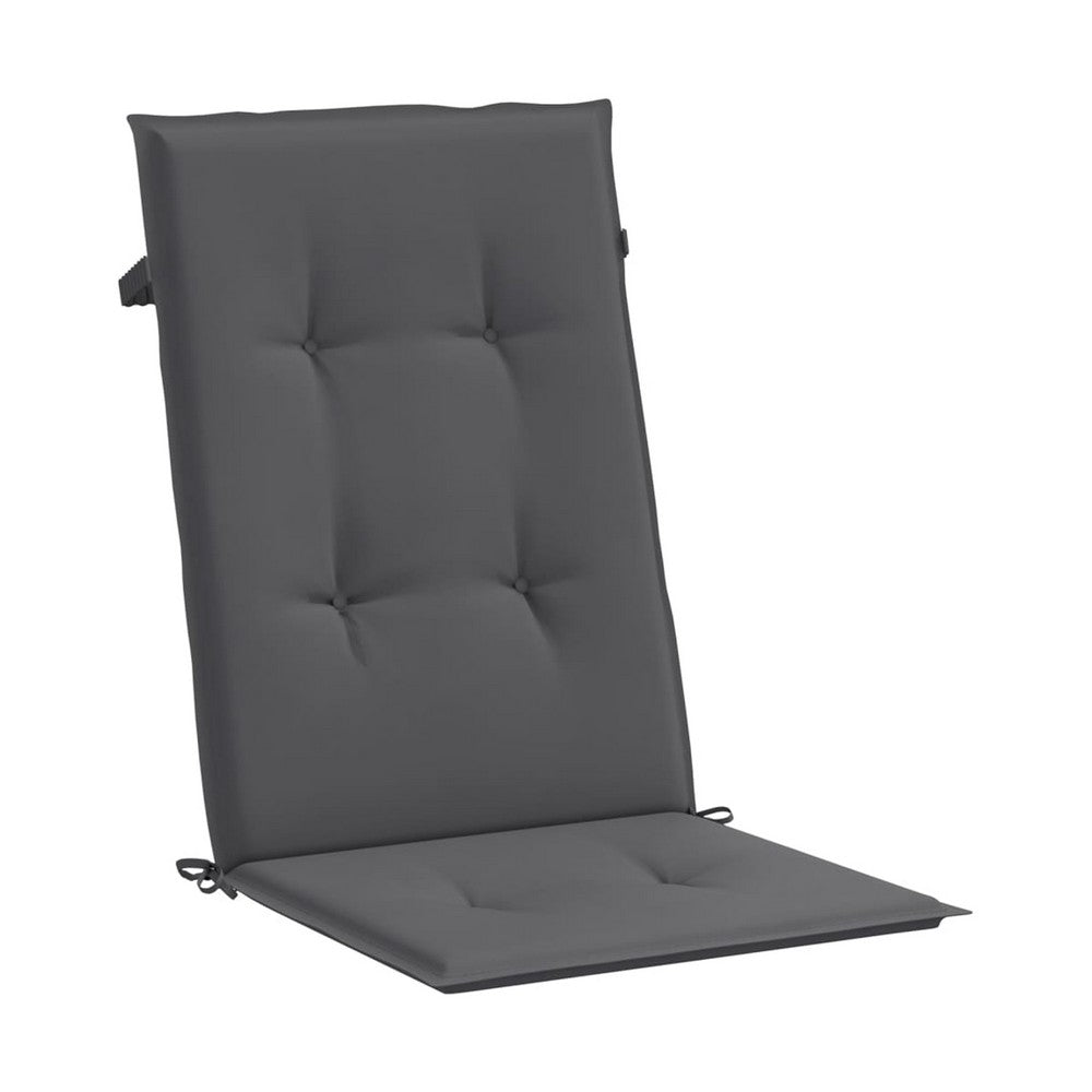 Outdoor Cushions for High Back Chair Set of 2, 47" Dark Gray Fabric