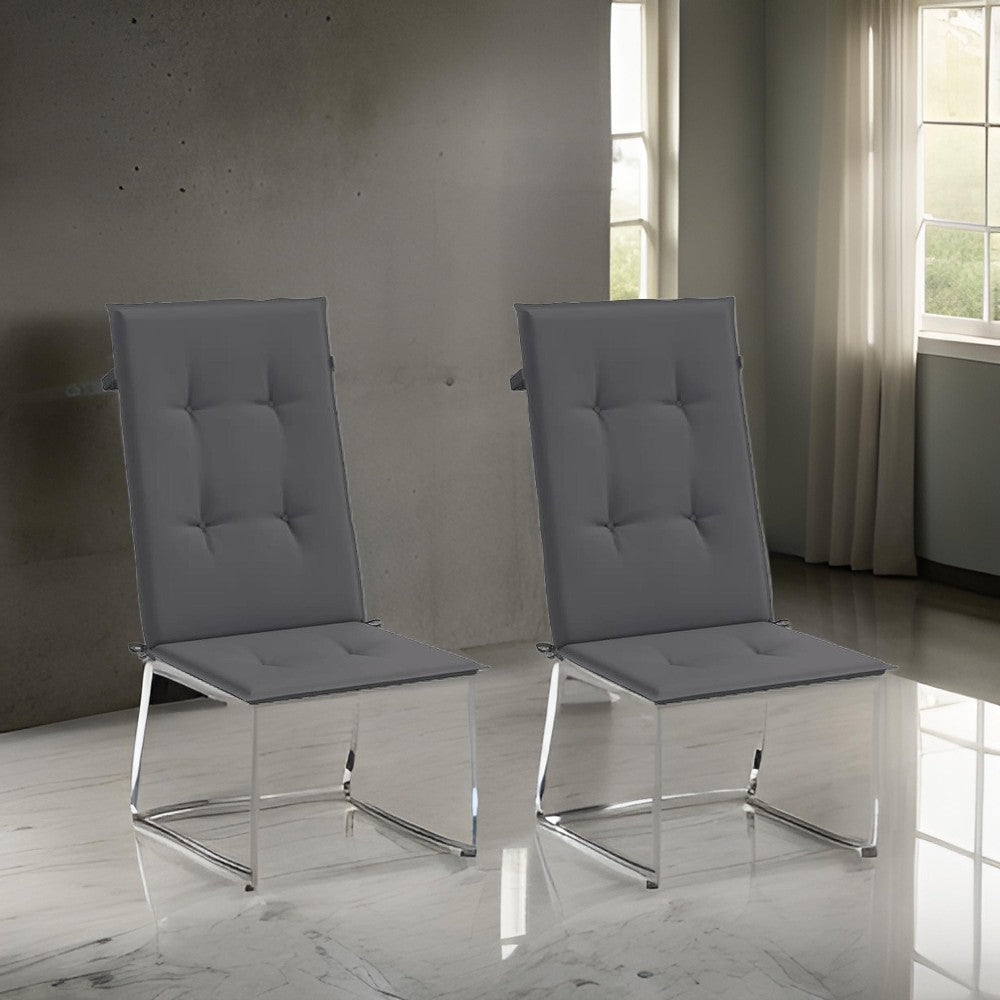 Outdoor Cushions for High Back Chair Set of 2, 47" Dark Gray Fabric