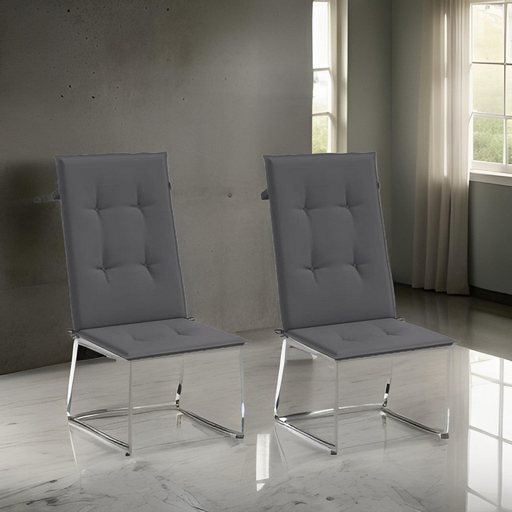 Outdoor Cushions for High Back Chair Set of 2, 47" Dark Gray Fabric