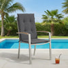 Outdoor Cushions for High Back Chair Set of 2, 47" Dark Gray Fabric