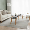 2 PIece Accent Coffee Table, Nesting, Black MDF, Brown Tapered Legs
