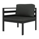 Shina 5pc Outdoor Set with Table Sofa and Chairs Black Polyester BM325599