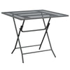 Zofi 3pc Outdoor Dining Chair and Table Set, Foldable Mesh Gray Metal