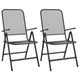 Zofi 3pc Outdoor Dining Chair and Table Set, Foldable Mesh Gray Metal