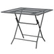 Zofi 3pc Outdoor Dining Chair and Table Set, Foldable Mesh Gray Metal