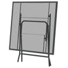 Zofi 3pc Outdoor Dining Chair and Table Set, Foldable Mesh Gray Metal