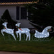 4pc Outdoor Reindeer n Sleigh Christmas Decoration, 100 White LEDs