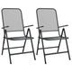 Troy 3pc Outdoor Foldable Dining Chair and Table Set Mesh Gray Metal BM325604