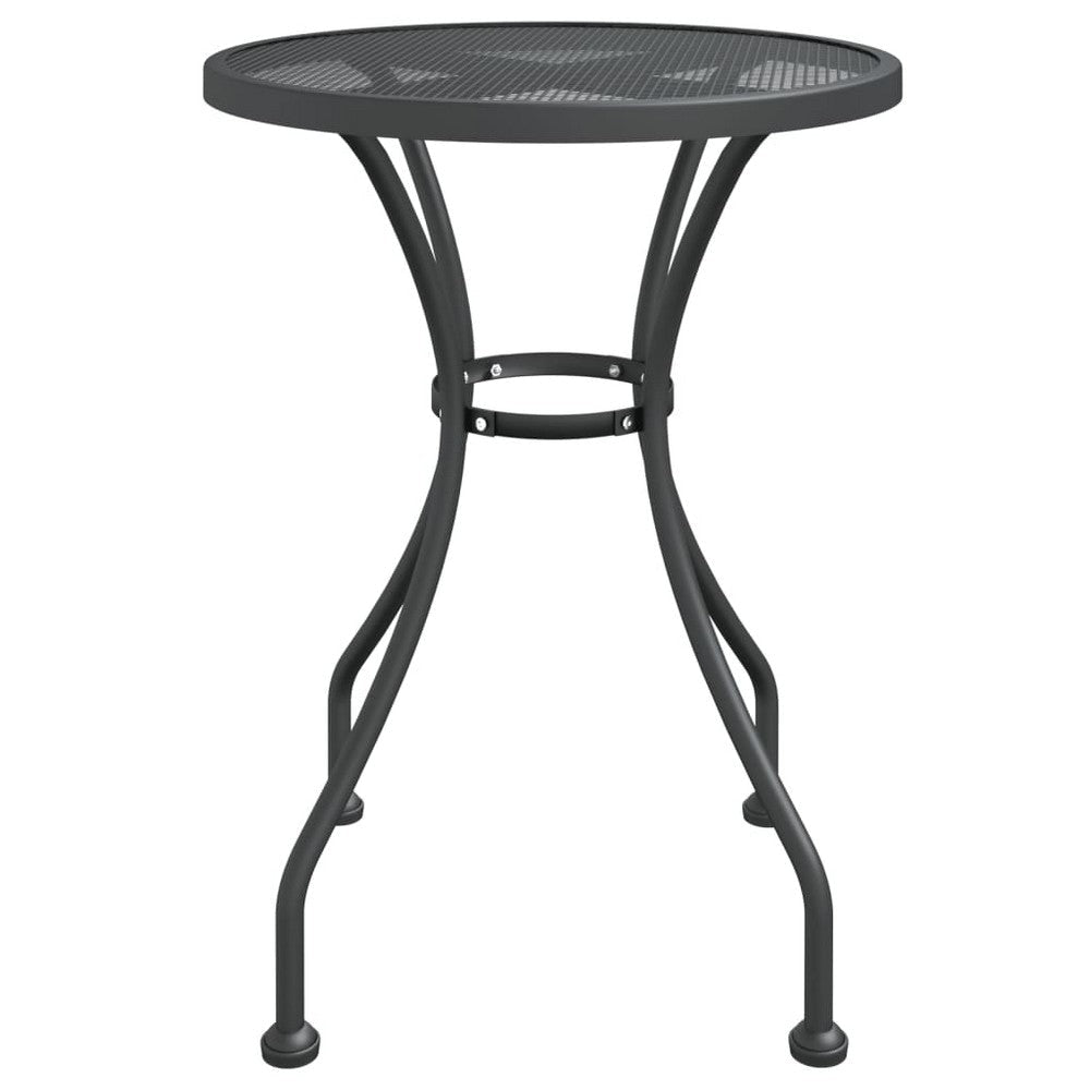 Troy 3pc Outdoor Foldable Dining Chair and Table Set Mesh Gray Metal BM325604