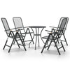 Troy 5pc Outdoor Foldable Dining Chair and Table Set, Mesh Gray Metal