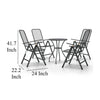 Troy 5pc Outdoor Foldable Dining Chair and Table Set Mesh Gray Metal BM325605