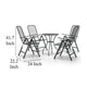 Troy 5pc Outdoor Foldable Dining Chair and Table Set Mesh Gray Metal BM325605