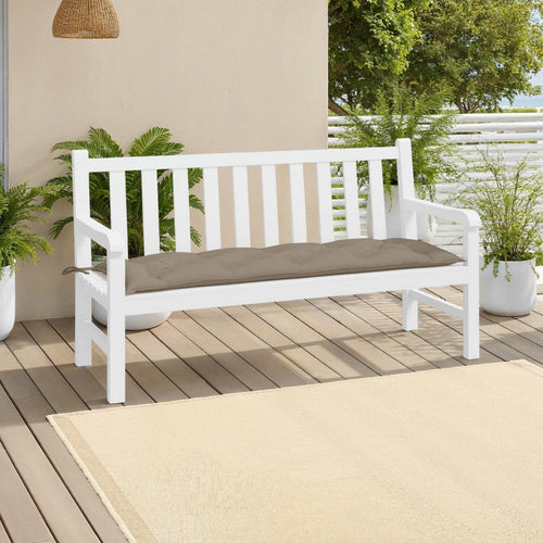 Claire Outdoor Cushion for Bench, Tufted Taupe Oxford Fabric, 59"