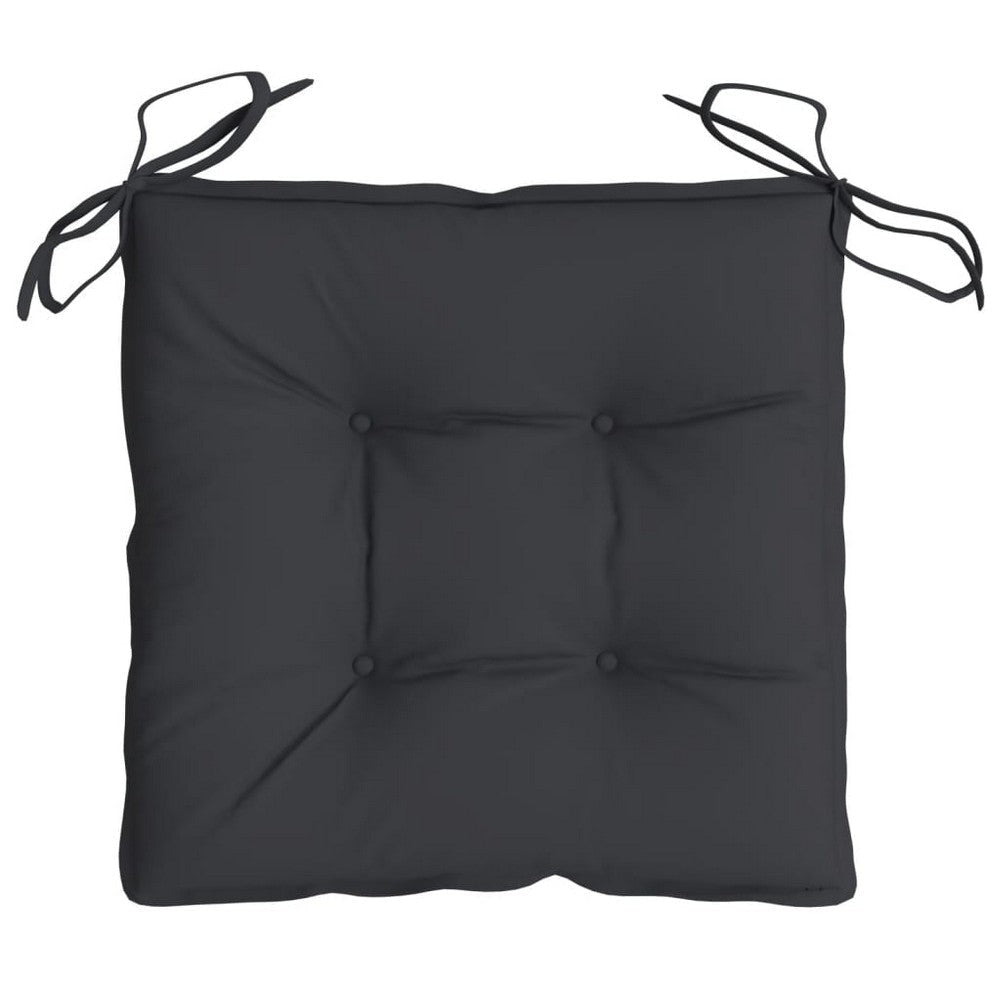 Zia 4pc Outdoor Patio Cushions for Chair Tufted Black Oxford Fabric